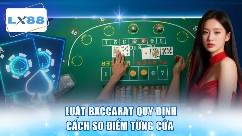 Luật baccarat quy định cách so điểm từng cửa